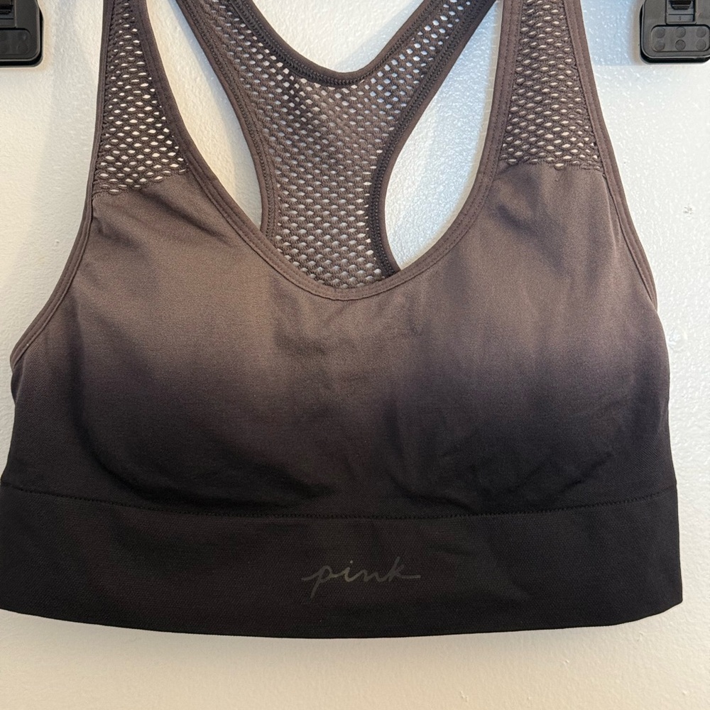 PINK Victoria's Secret Black Ombre Sports Bra